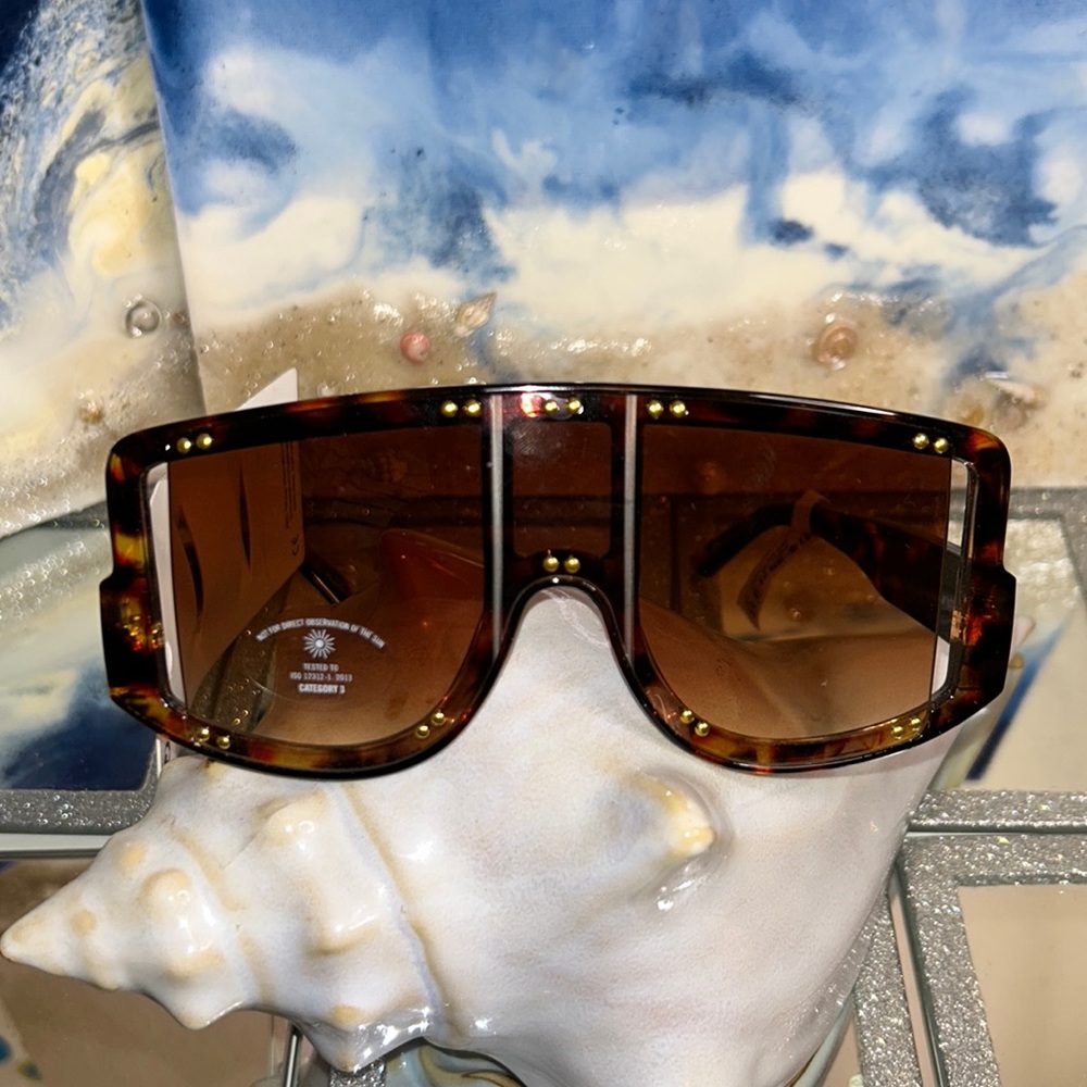 Unisex Oversize Square Fashion Curved Large Shield Visor Sunglasses